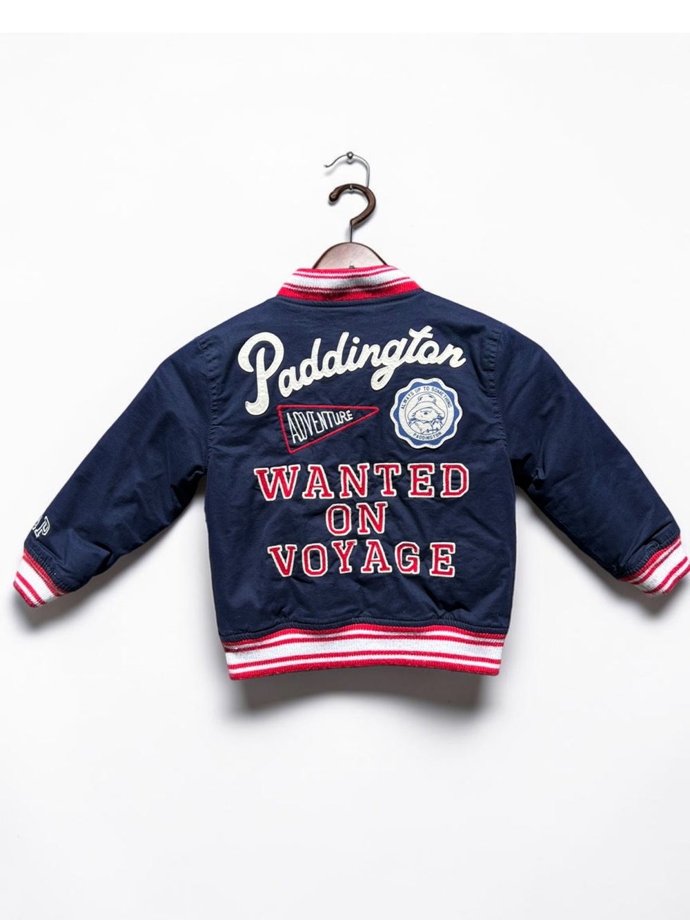 🌻Gap x Paddington Toddler Varsity Jacket Size 4T Cotton Stretch Snap Front